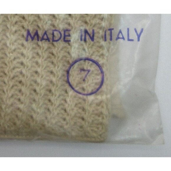 Vintage Barra Italy Crochet Leather Driving Gloves w/ Bag Size 7 Made in Italy - Picture 3 of 10